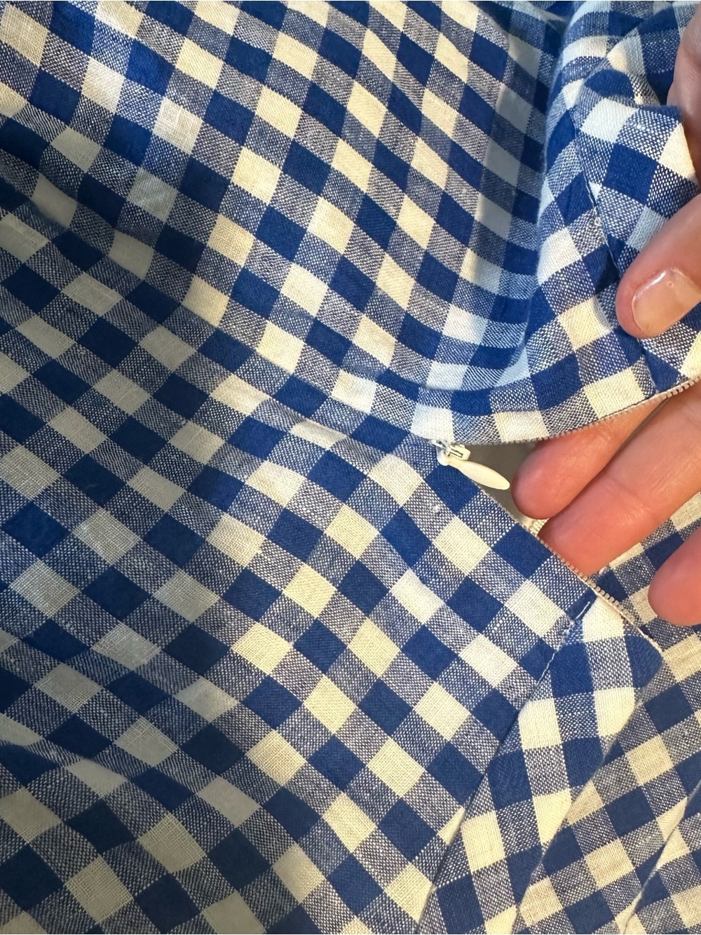 J. Crew Blue & White Gingham Skater Skirt - Picture 5 of 8